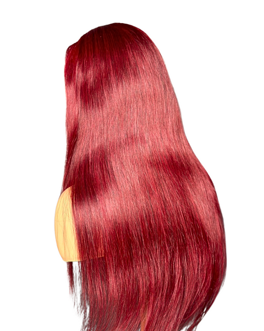 Virgin Cambodian Straight HD Closure Wig #99J